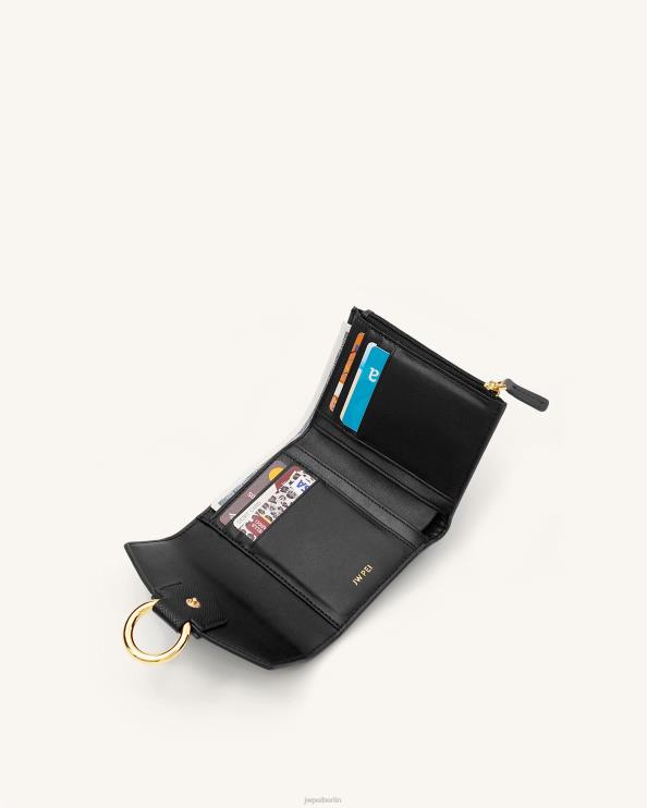 schwarzes genarbtes veganes Leder JW PEI Stella-Geldbörse 400P6285