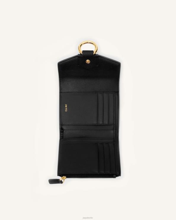schwarzes genarbtes veganes Leder JW PEI Stella-Geldbörse 400P6285