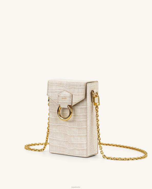 Elfenbeinkrokodil JW PEI Handyhülle mit Lola-Kette 400P6187