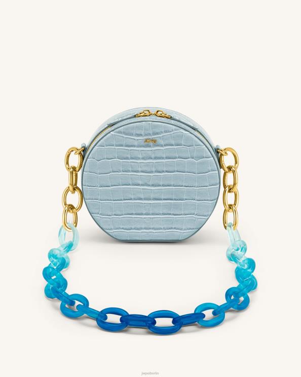 Eiskrokodil JW PEI Luna-Umhängetasche mit Acrylkette und Kreisverlauf und Farbverlauf 400P673