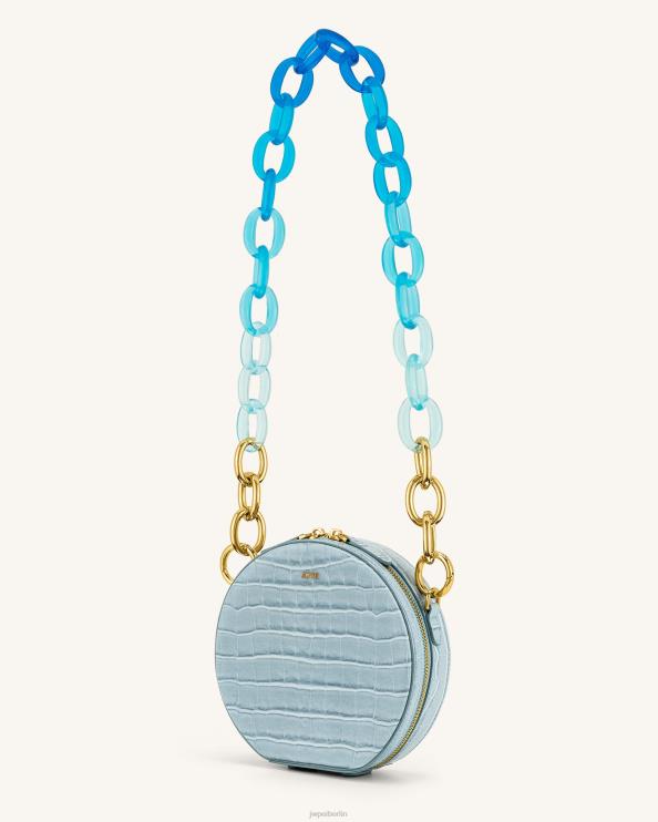 Eiskrokodil JW PEI Luna-Umhängetasche mit Acrylkette und Kreisverlauf und Farbverlauf 400P673