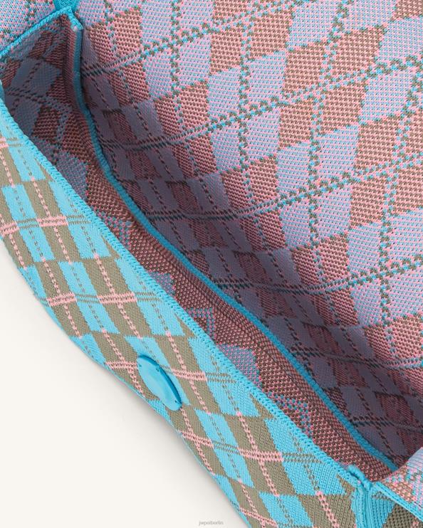 Seeblau & Graugrün & Rosa JW PEI Becci gestrickte Umhängetasche 400P6151
