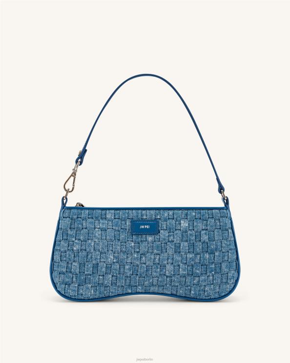 blaues Denim-Gewebe JW PEI Eva-Schulterhandtasche 400P6104